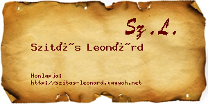 Szitás Leonárd névjegykártya